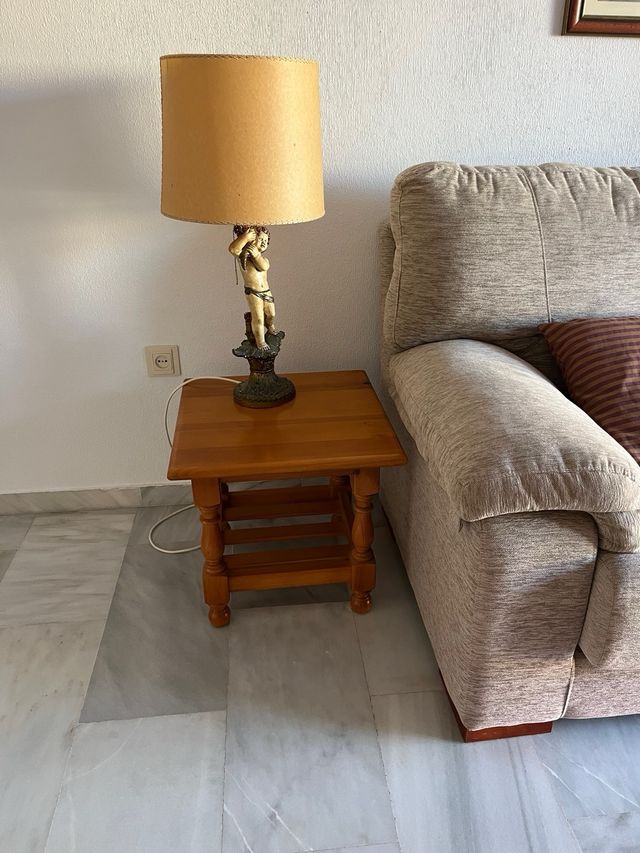 Conjunto Muebles Salón Vitrina Mesa Madera