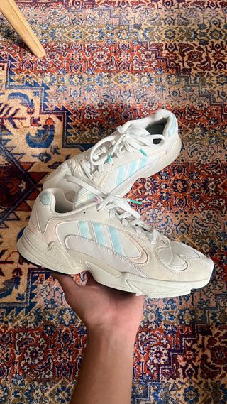 Adidas Yung-1 Blancas y Azules Talla 44 2/3