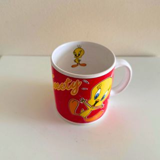 Caneca Tweety Vintage Cerâmica Vermelha