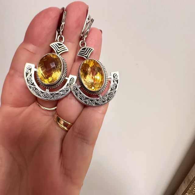 Pendientes Plata con Citrinos Ovalados