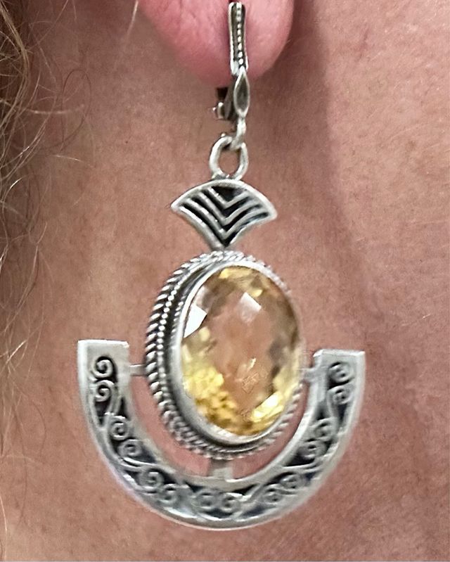 Pendientes Plata con Citrinos Ovalados