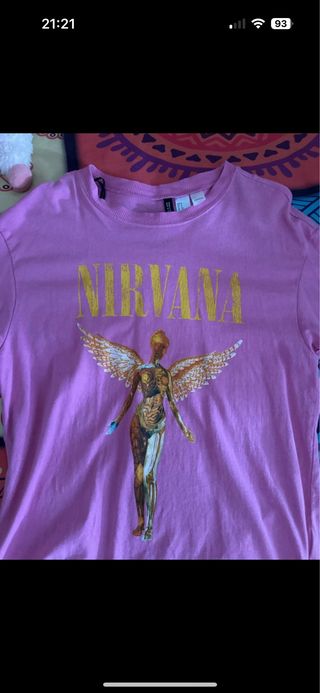 Camiseta Nirvana Talla Única Rosa