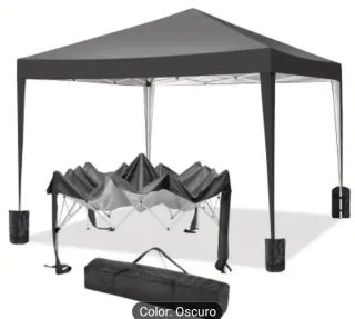 Carpa Plegable 3x3 Gris Antracita con laterales
