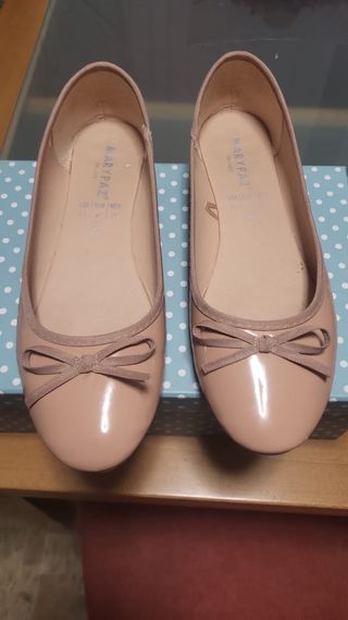 Manoletinas Marypaz Beige/Rosa Talla 40 Nuevas