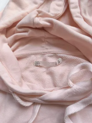 Sudadera rosa corta con cordones