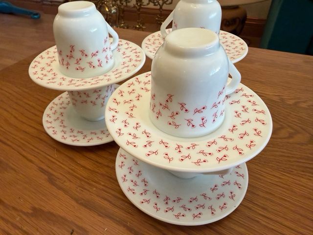 Juego de 12 tazas de porcelana