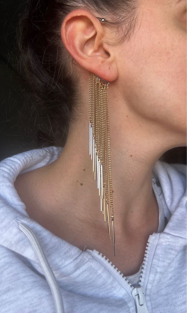 Pendientes Ear Cuff Zara Dorado y Plateado