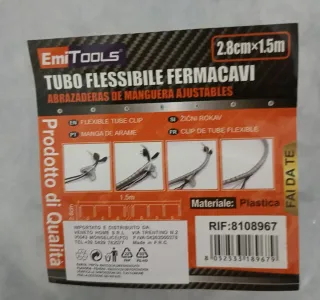EmiTools Tubo Flessibile Fermacavi 2.8cm x 1.5m