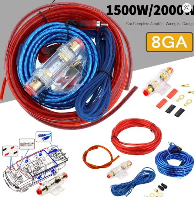 Kit di installazione dell'amplificatore 1500W, 8GA, 60 AMP