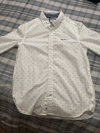 Camisa Pepe Jeans niño blanca estampada