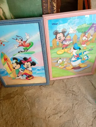 2 Cuadros Infantiles Disney Mickey Goofy