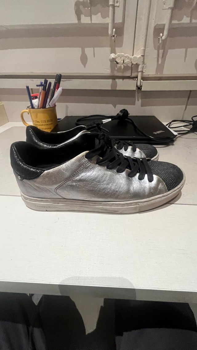 Zapatillas CRIME London Plata y Negro