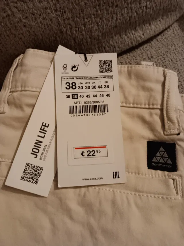 Pantalón Zara Talla 38 Beige Hombre