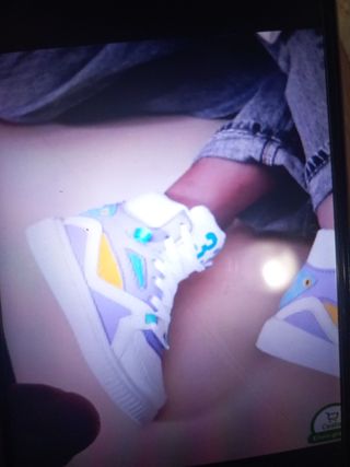 Zapatillas Baloncesto Blancas y Moradas Talla 41