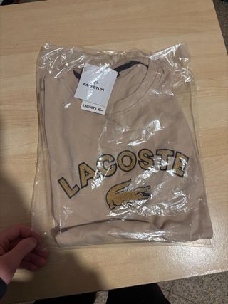 Camiseta Lacoste Beige Nueva Talla M