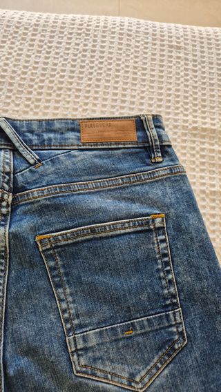 Pantalón Vaquero Pull&Bear Azul Ajustado