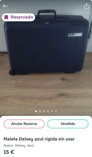 Maleta Delsey azul rígida sin usar