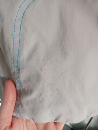 Parka de nieve gris y azul