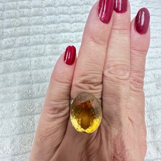 Anillo Plata Citrino Grande