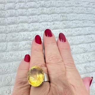 Anillo Plata Citrino Grande