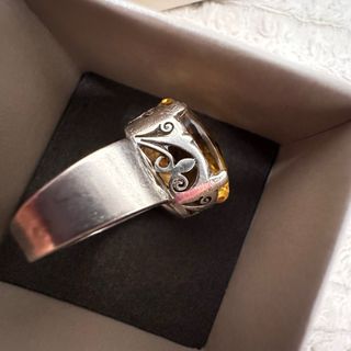 Anillo Plata Citrino Grande