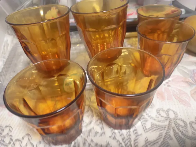 Juego de 6 vasos ámbar