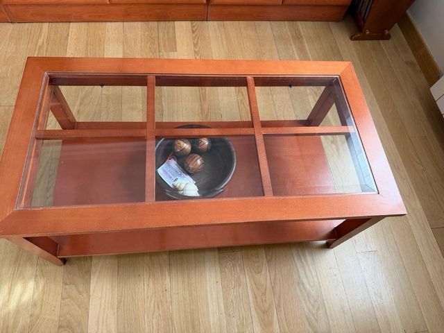 Mesa de centro madera y cristal