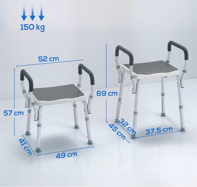 Sgabello da doccia con braccioli