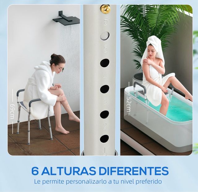 Sgabello da doccia con braccioli