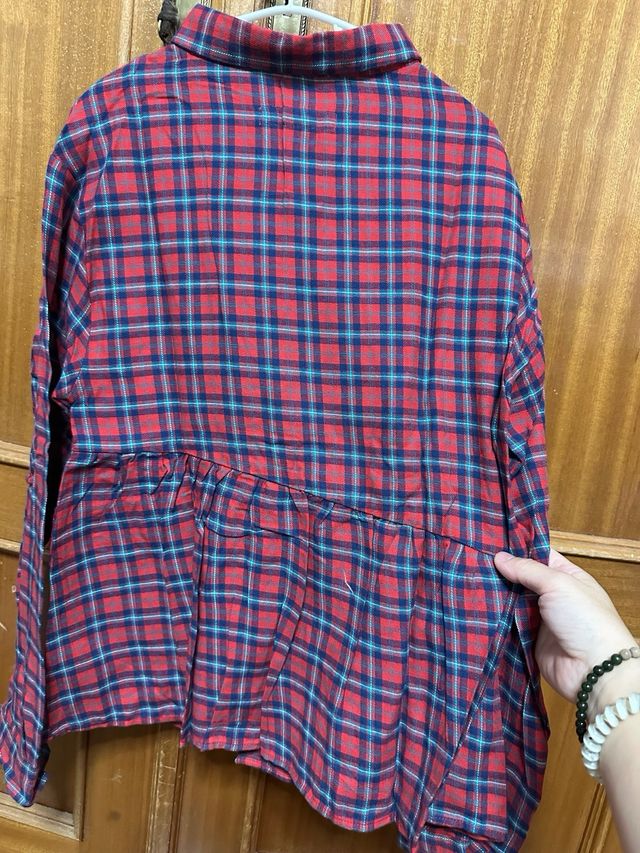 Camisa Zara Niña Cuadros Rojo  13-14 Años