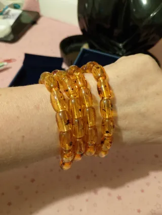Collana  vintage simil ambra 