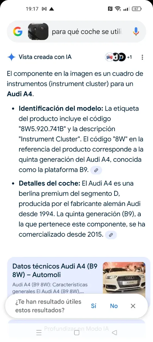 Cuadro instrumentos Audi A4 B9 / A5 F5.