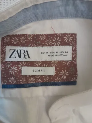 Camisa Zara Blanca Manga Larga