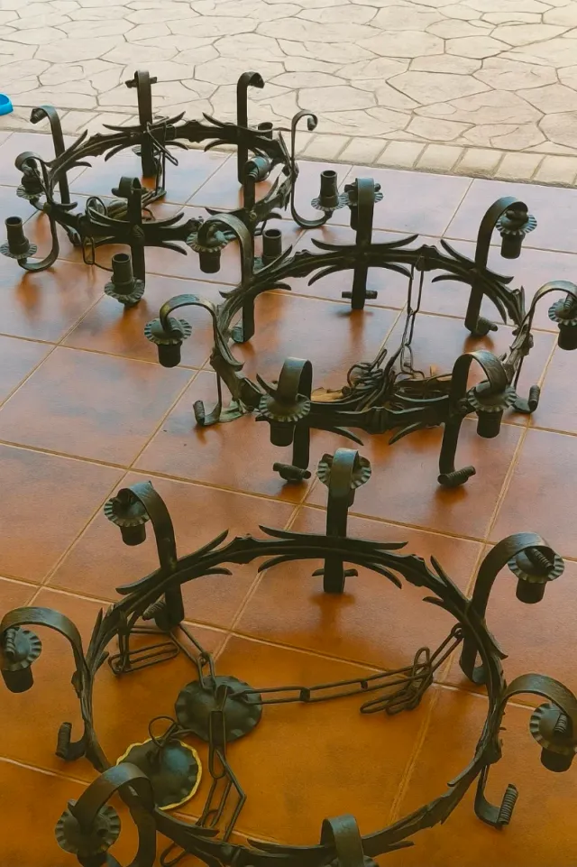 Lámparas de metal estilo rústico