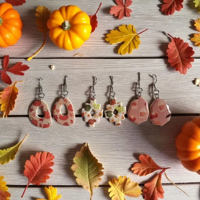 Pendientes Otoñales Beige y Naranja