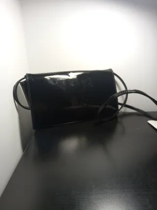 Bolso/Cartera Negro Brillante