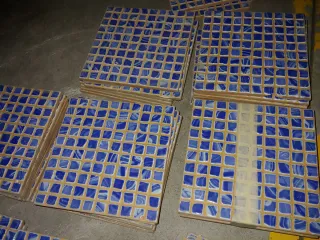 50 Azulejos baño tipo mosaico,color azules.