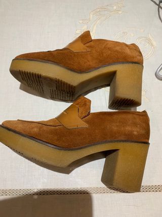 Zapatos de tacón plataforma marrones