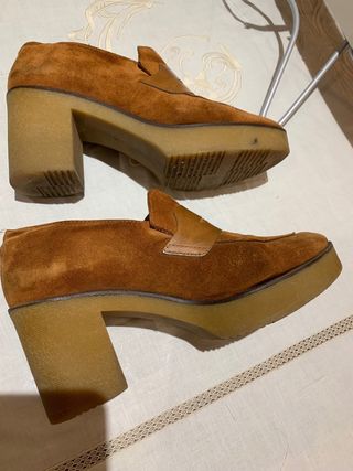 Zapatos de tacón plataforma marrones