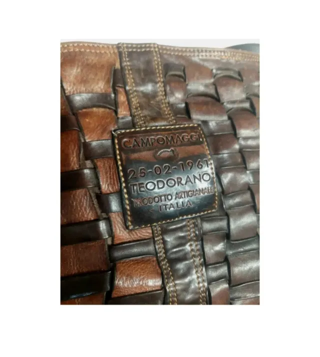 Bolso Tote Piel Campomaggi trenzado Marrón