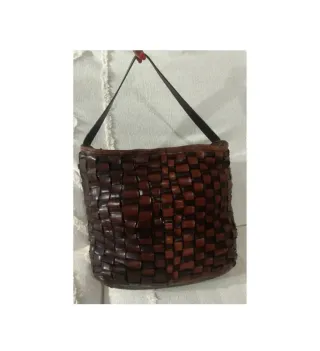 Bolso Tote Piel Campomaggi trenzado Marrón