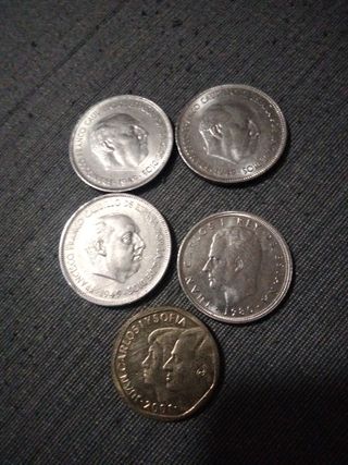 Lote de 5 monedas antiguas españolas
