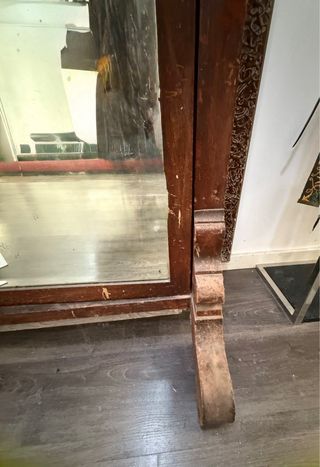 Large Vintage Pivot Mirror. Espejo grande antiguo.