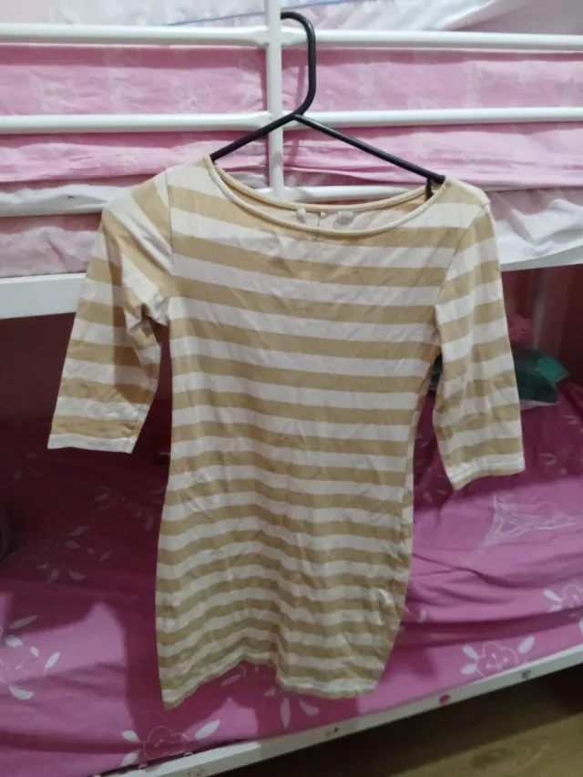 Vestido cómodo de rayas