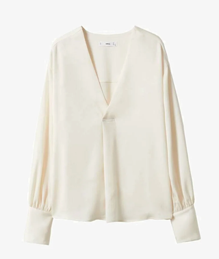 Blusa Mango Talla XS Escote Cruzado