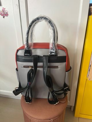 Mochila Bolso Nicole Lee Gris y Rosa