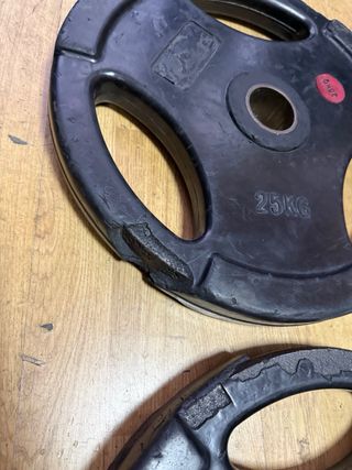 Par de discos olímpicos 25kg caucho 