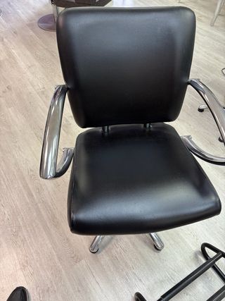 3 poltrone da parrucchiere nere/argento