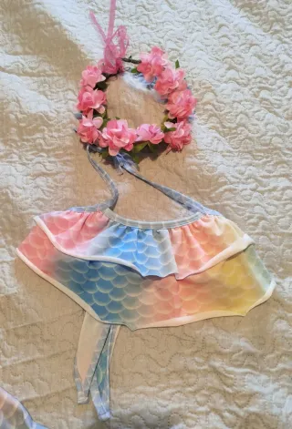 Disfraz Sirena Niña con Corona Flores