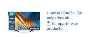 Televisor Hisense 50” 4K UHD